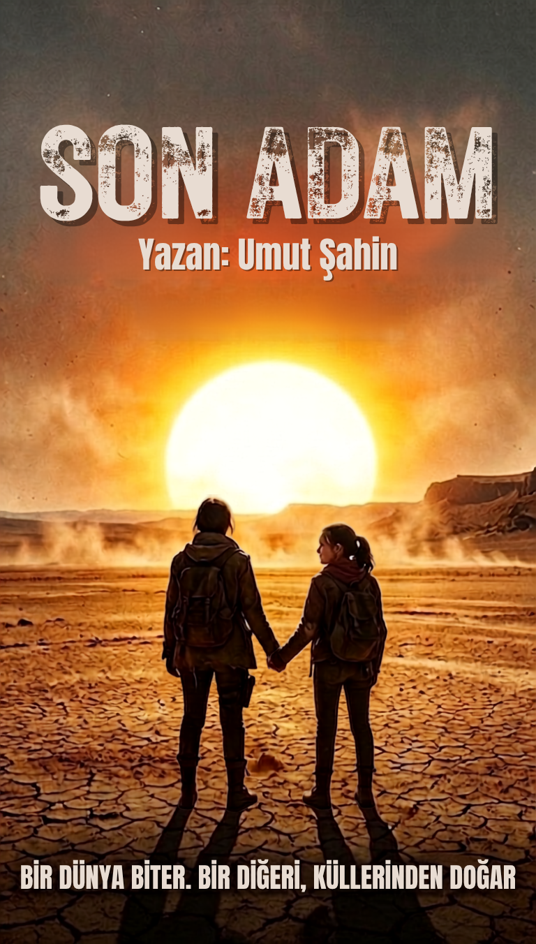 Son Adam afişi — gün batımında el ele yürüyen iki silüet